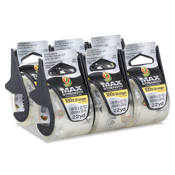Duck® Max Packaging Tape With Dispenser, 1.5" Core, 1.88" X 22 Yds, Crystal Clear, 6-pack freeshipping - TVN Wholesale